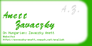 anett zavaczky business card